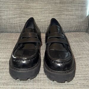 Vegabond Black Patent Platform Loafer Shoes